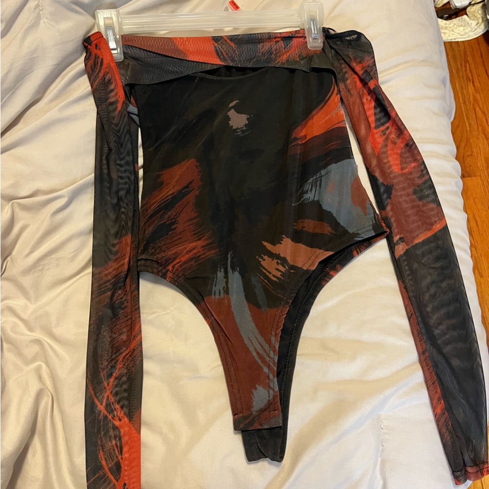 PrettyLittleThing Black and Red Bodysuit